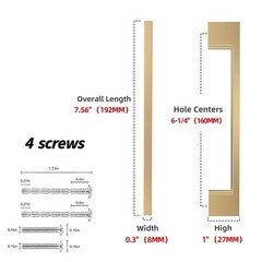 GIYURO 2pc Champagne Bronze 6-1/4” Cabinet Pulls