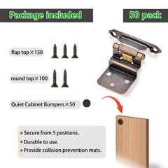 50 Pack 25 Pairs 3/8″ Inset Cabinet 50 Pack, Oil Rubbed Bronze