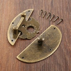 Vintage Wooden Cabinet Chest Jewelry Box Latch Hasps Lock Clasp Latches Hardware