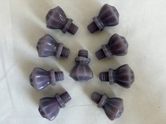 9 pcs Vintage Victorian Style Lavender Opaque GLASS Cabinet KNOBS | 1-1/4” Knobs