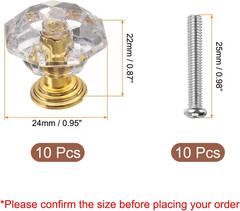 10 Pcs Crystal Cabinet Knobs 24 mm Drawer Pulls Crystal Drawer Knobs for Cabinet
