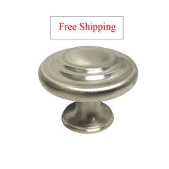 Satin Nickel kitchen cabinet drawer Ring knobs 1 1/4″ brushed nickel free ship