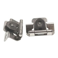 Pair of Single Demountable 1/2″ Overlay Cabinet Hinges Satin Nickel BPR8719G10