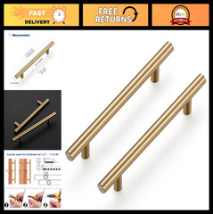 30 Pack 7.38″ Champagne Bronze Cabinet Pulls – Stainless Steel Kitchen Handles
