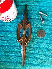 Vintage 50’s 60’s Ornate Brass Gold 7 1/4 in. Drawer Pull Handle