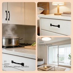 6 Pack 5.6″ Black Stainless Steel Cabinet Pull Handles Kitchen Drawer Door Grip