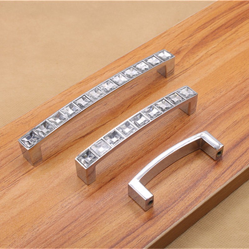 30Pcs 3-3/4 inch Cabinet Knobs Pulls Home Cupboard Drawer Handle Clear Crystal
