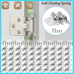 1/2″Overlay Kitchen Cabinet Hinges Satin Brushed Nickel Flush Mount w/Screws LOT