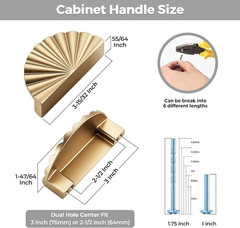 Champagne Bronze Cabinet Pulls, 3 Inch CC, 10 Pack | Also Fits 2-1/2 Inch CC, Zi