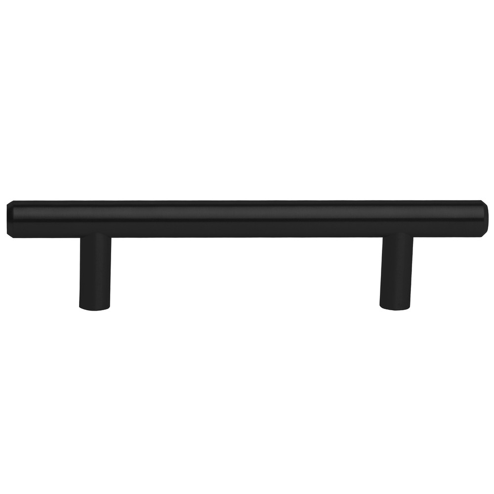 Rok Hardware Solid Metal Bar Pull Euro Style 3-3/4” (96mm) Center, Matte Black