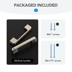 Brushed Nickel Cabinet Pulls 3-3/4 Inch Hole Spacing Wide Base Kitchen Cabine…