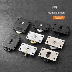 Black Plastic and Stainless Steel Sliding Door Wheel for Wardrobe YD320 Silent