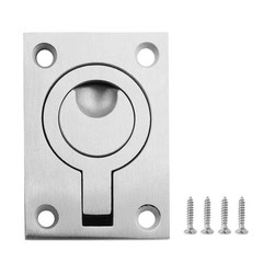 Square Flush Mount Pull Ring Handle 2.5 Inch Stainless Steel Recessed Cabinet Ha