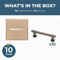 Francisco 10-Pack Vintage Cabinet Handles | Durable 3″ Heirloom Silver Pulls