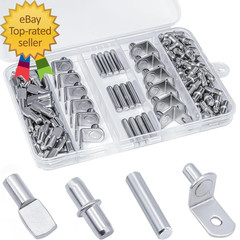 120Pcs Shelf Pins Kit 4 Styles Nickel Plated Shelf Support Pegs Plated Shelf Pin