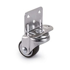 Skelang 4 Pcs 1 Inch Side Mounting Casters, TPE Swivel Plated Caster Wheels, L
