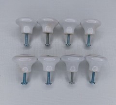 Ceramic Cabinet Knobs Drawer Pulls Rose Pattern With Gold Trim Set Of 8