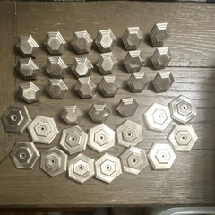 Lot of 35 Drawer Pulls Hex Nickel Finish Metal VK3113