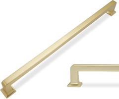 6 Pack 12-3/5 inch(320mm) Brushed Brass Cabinet Handles and Pulls – Gold Drawer
