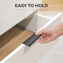 10 Pack 3 Inch Hole Center Finger Pulls Cabinet Handles Concealed Black 4 Inch