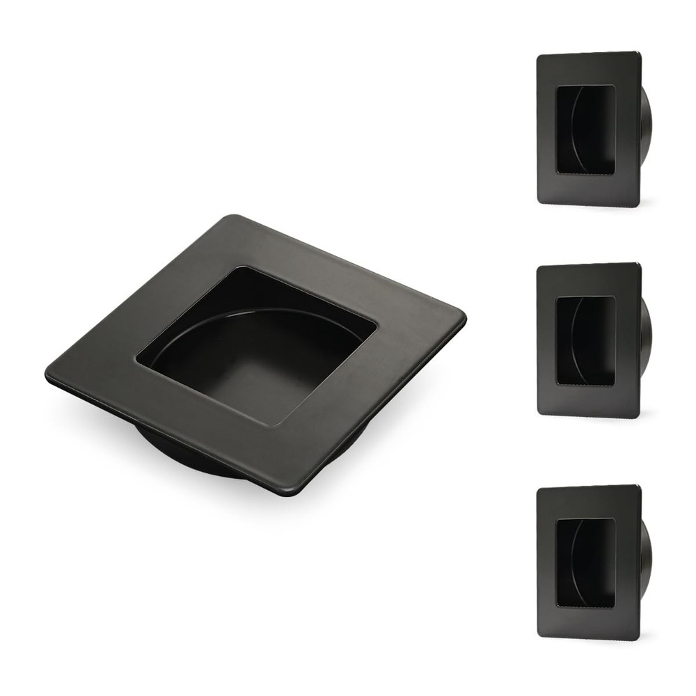 HOMOTEK Stainless Steel Flush Handles, 23/4 Inch Square Recessed Sliding Clos…